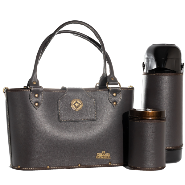 Kit Luxo Couro Café
