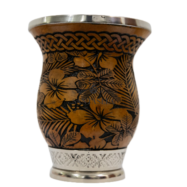 Cuia Bocal em Inox com Gravação 360-Floral I